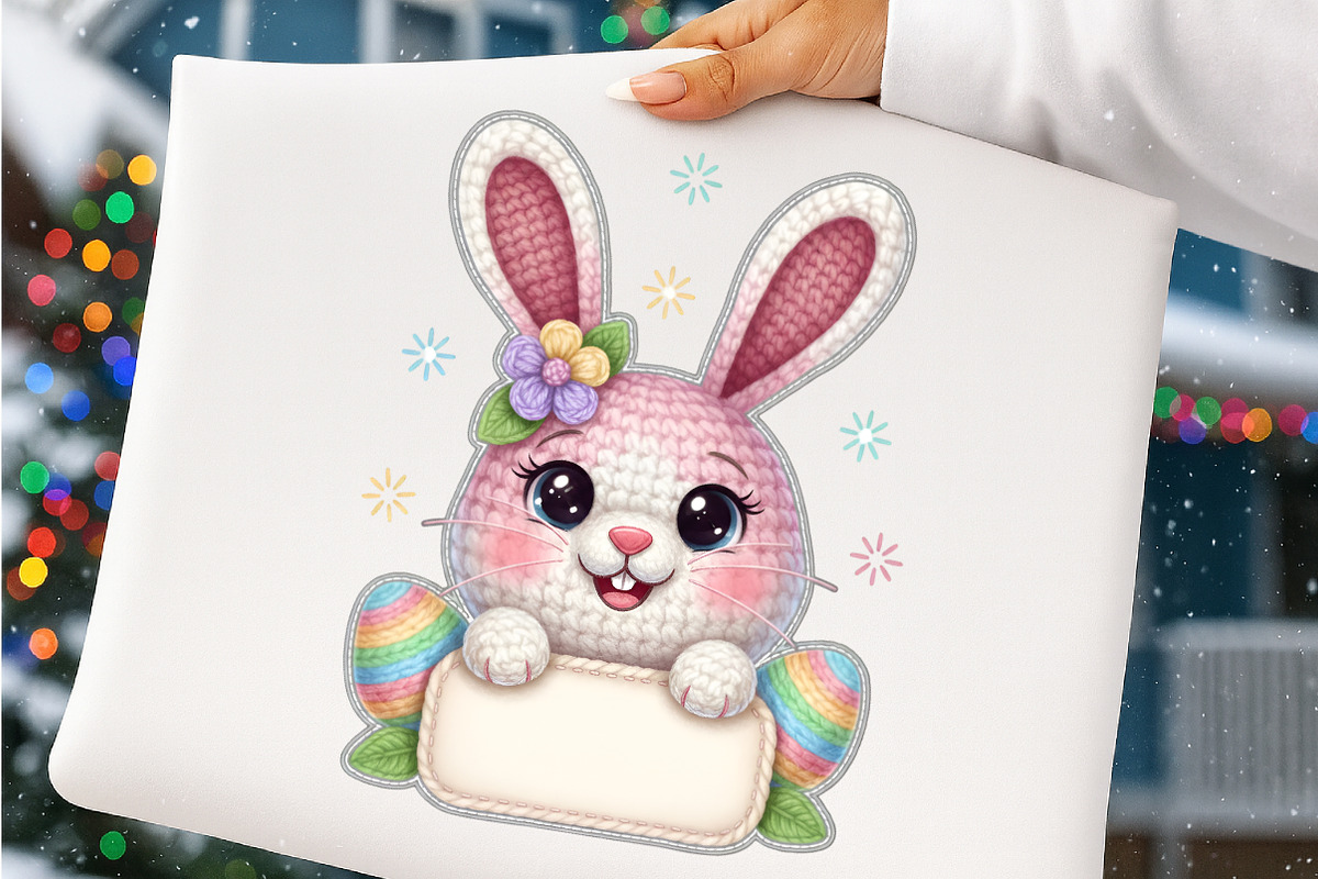 Yarn Crochet Easter Bunny PNG, an Illustration by SinaCreation (Photo 6 of 7)
