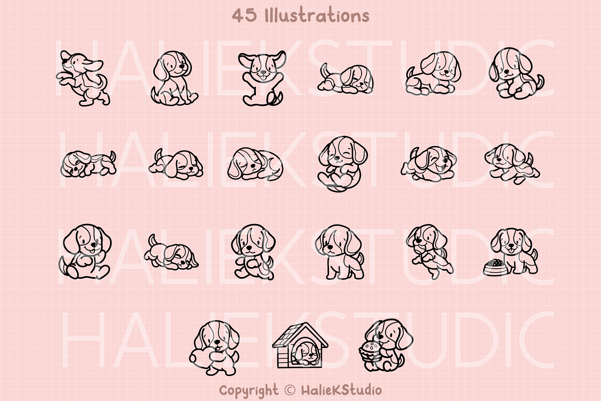 Beagle SVG Illustrations, an Animal Illustration by HalieKStudio (Photo 3 of 9)
