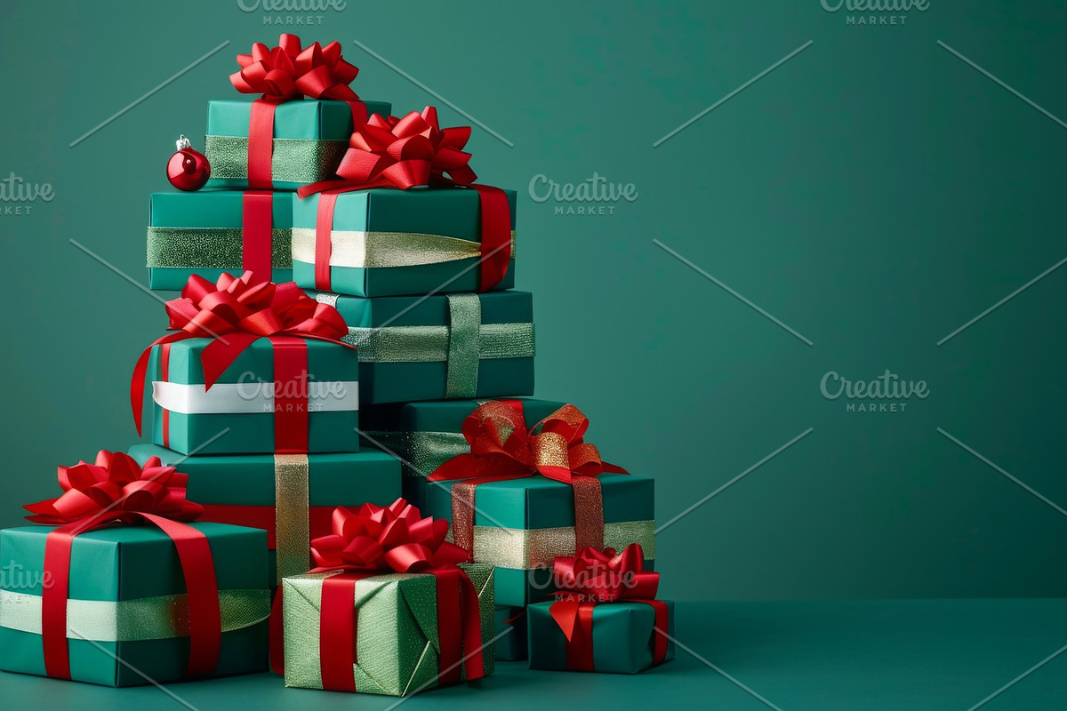 86 Gift boxes with ribbons and bows, a Holiday Photo by Handmadefont (Photo 18 of 90)