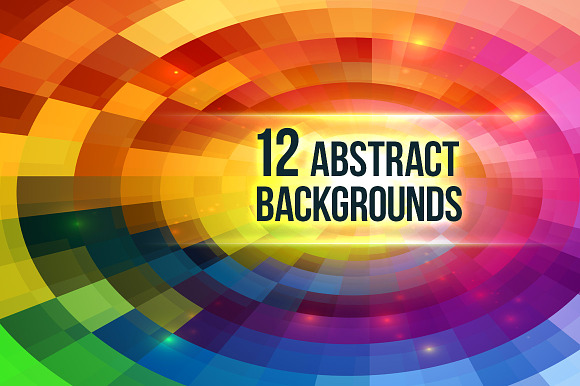 12 Shining Mosaic Round Backgrounds