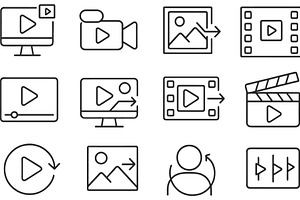 Vector illustration of line icons, a Technology Illustration by ZinetroN