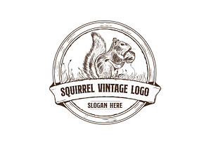 Squirrel vintage logo