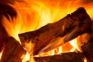 Wood Fire Logs And Flames, a Photo by THP Creative