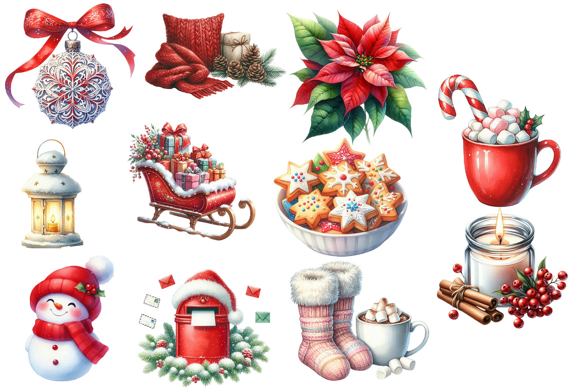 Watercolor Neutral Winter Bundle, an Illustration by Designworld (Photo 3 of 5)