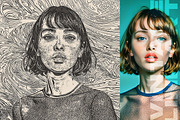 Vintage Line Art Photo Effect, an Action Add-On by Amorjesu.com (Thumbnail 20 of 27)