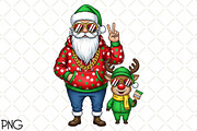 Christmas Santa Reindeer Png, Clipar, an Illustration by Black Bird Studio (Thumbnail 1 of 4)