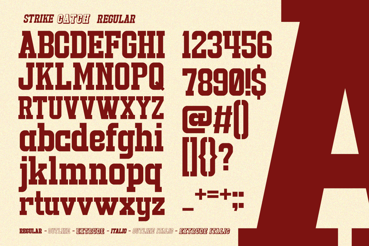 Strike Catch - Slab Sport Font, a Slab Serif Font by RagamKata (Photo 9 of 12)