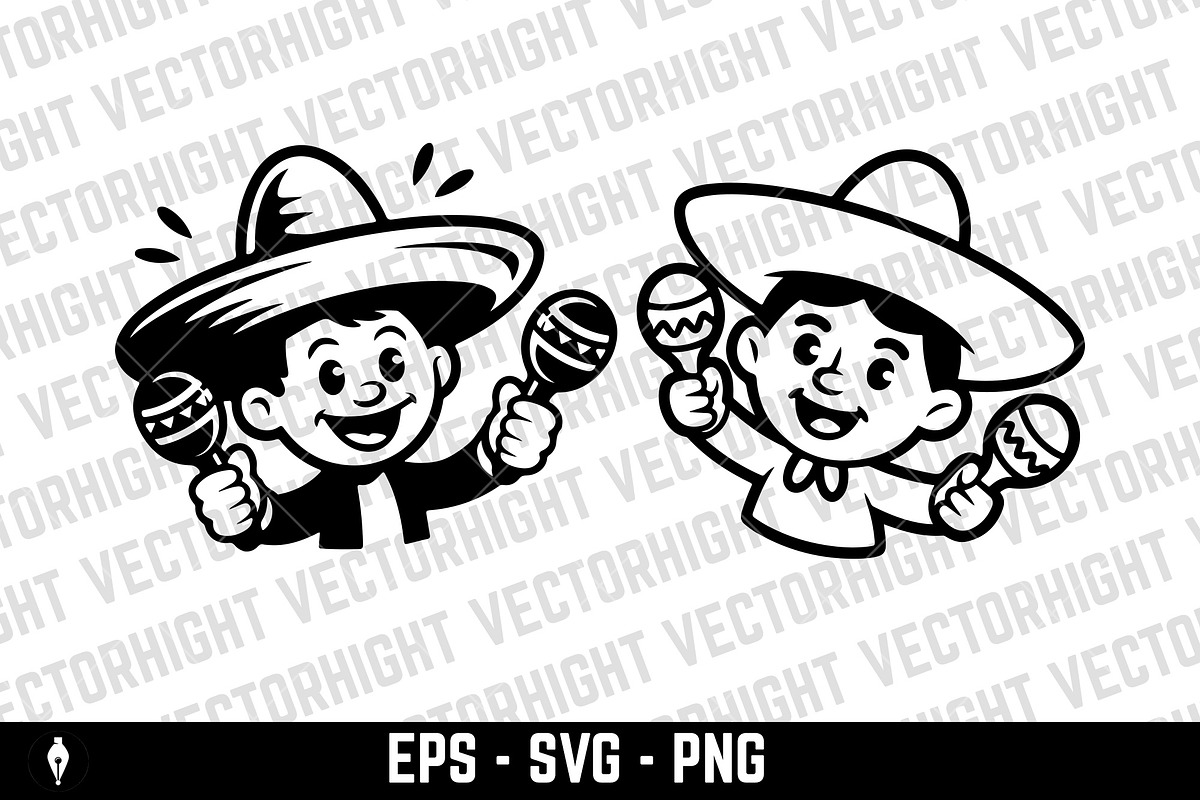 Mascot in ladge sombrero, a Person Illustration by Vectorhight (Photo 2 of 3)
