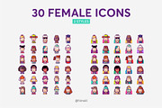 60 avatar icons-female and male, an Outline Icon by himoki (Thumbnail 2 of 5)