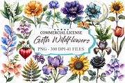Goth Halloween Wildflowers Clipart, an Illustration by designcity5 (Thumbnail 1 of 5)