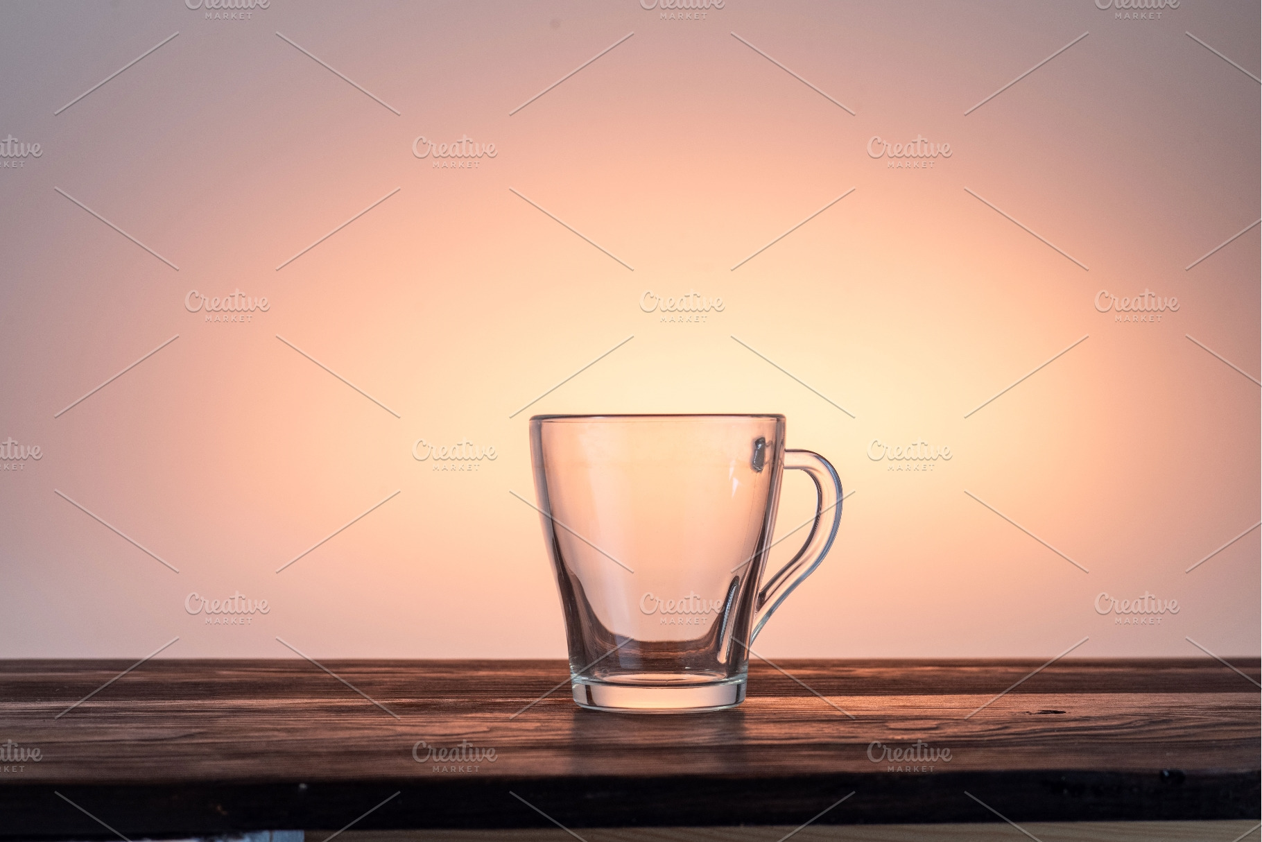 Empty transparent glass tea cup with, a Food & Drink Photo by Stockphoto by vzwer