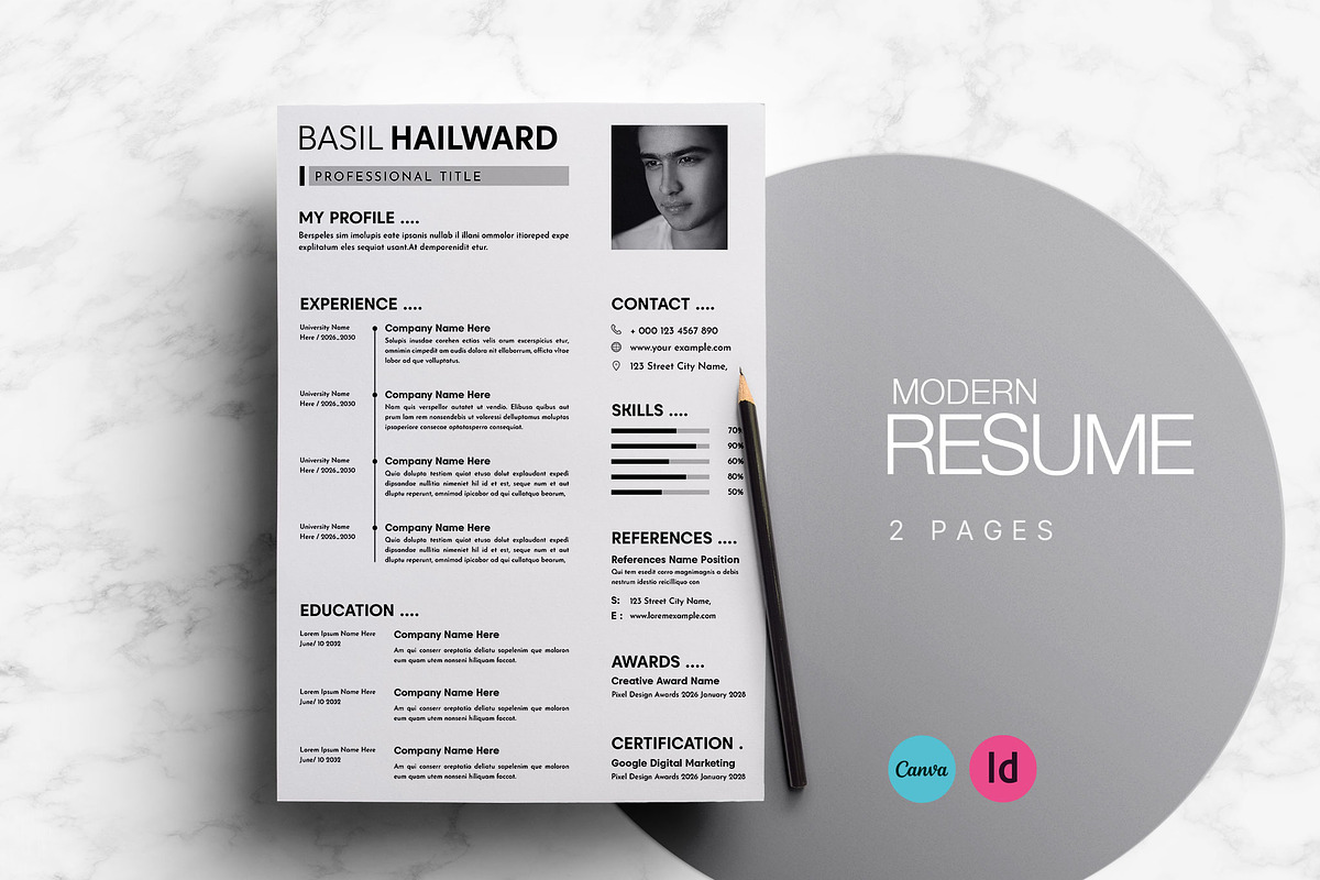 Creative Resume Template, a Resume Template by evgenystudio (Photo 1 of 4)