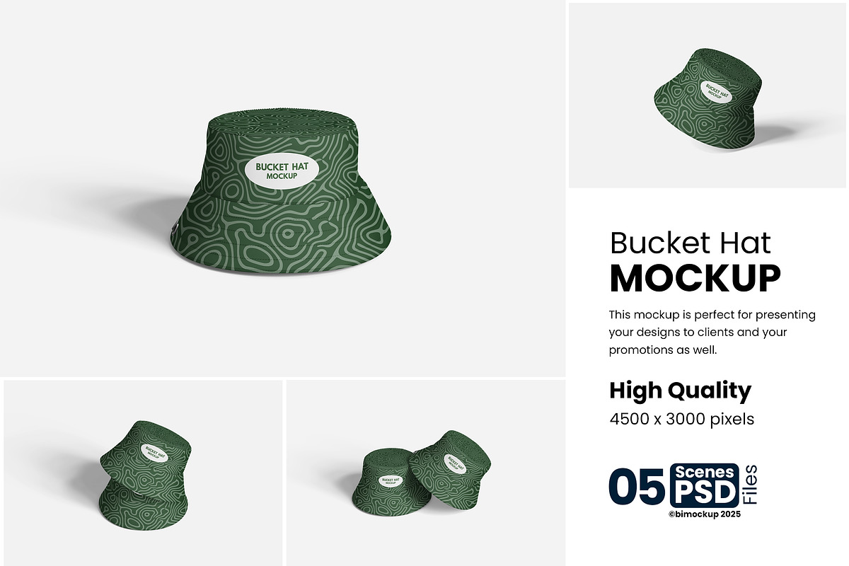 Bucket Hat Mockup, a Product Mockup by bimockup (Photo 1 of 6)