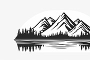 Majestic Mountain and Tree Vector Bu, a Graphic by Designs_River (Thumbnail 4 of 7)