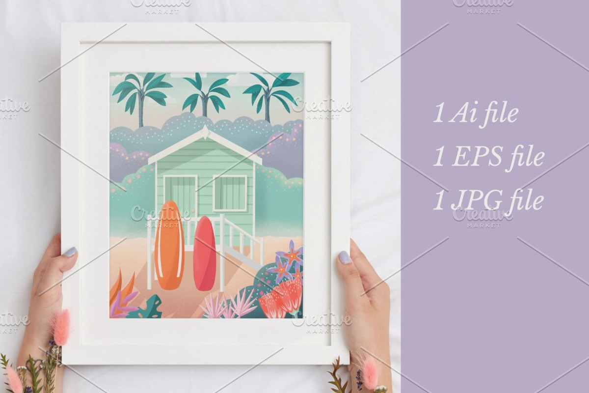 Beach House Illustration, an Illustration by Blue Lela Design (Photo 2 of 3)