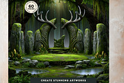 Crystal Beast Realms Backdrops, a Decorative Illustration by ThatsDesignArt (Thumbnail 10 of 15)