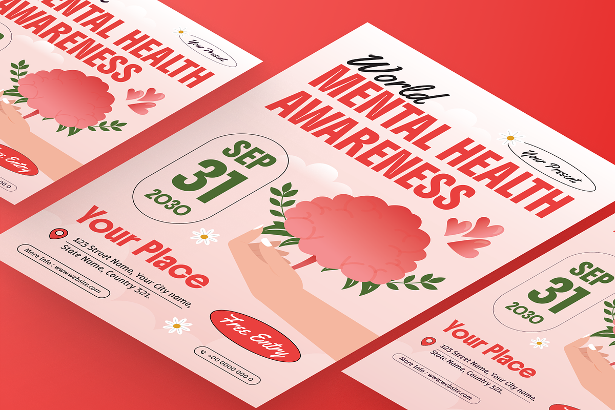 Mental Health Awareness Flyer Set, a Flyer Template by Annora Studio (Photo 3 of 6)