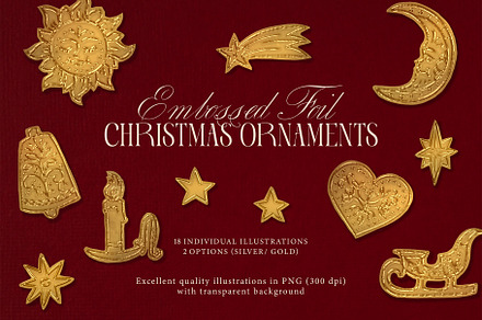 Embossed Foil Christmas Ornaments