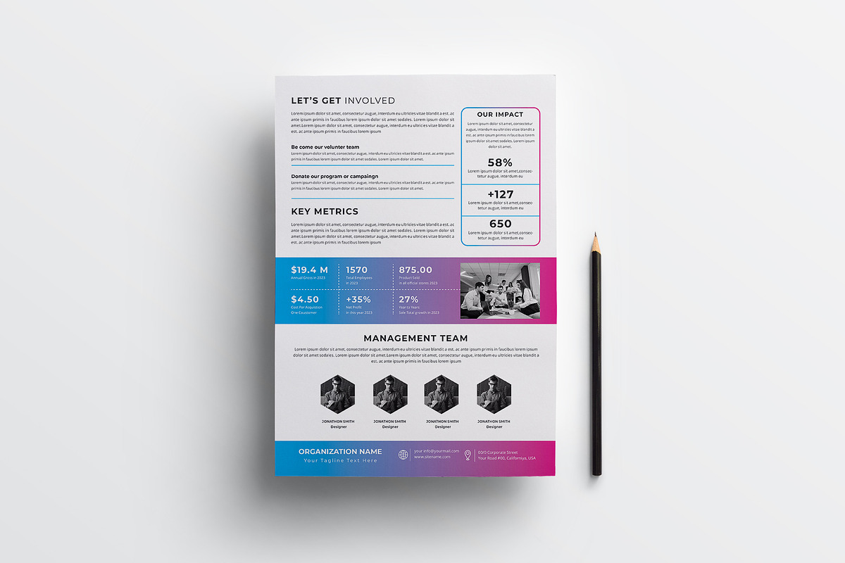 Nonprofit Organization Fact Sheet, a Stationery Template by obayes (Photo 3 of 4)