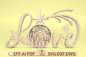 Multilayer Love Nativity Scene Art