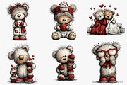 Valentines Teddy Bear Clipart, an Illustration by CreationArt (Thumbnail 3 of 5)