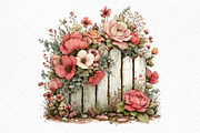 Spring Fence & Flower Clipart Png, an Illustration by Craft Nest (Thumbnail 10 of 11)
