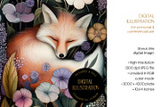 Cute Sleeping Fox Illustration, an Animal Illustration by The Dutch Lady Designs (Thumbnail 4 of 4)