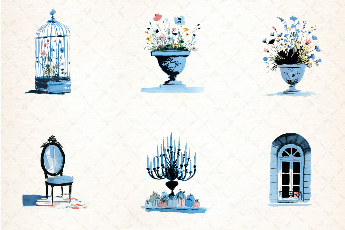 Chateau Clipart - Vintage Doodles, an Illustration by DreamCafeArt (Photo 4 of 8)