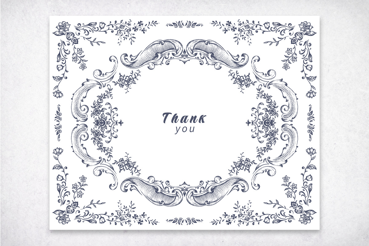 Vintage Vector Frames & Borders, a Decorative Illustration by Molly art (Photo 9 of 9)
