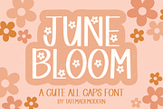 June Bloom | a cute all caps font, a Sans Serif Font by TateMadeModern (Thumbnail 1 of 11)