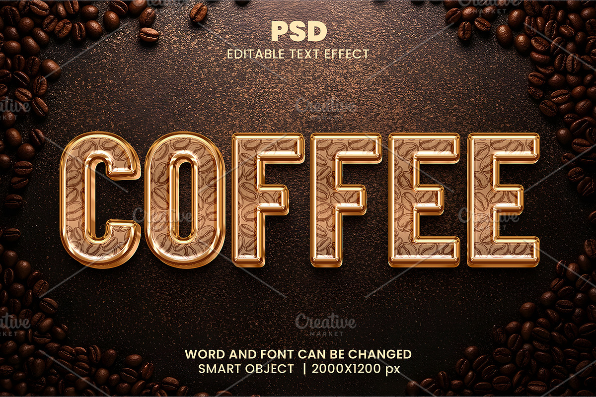 Coffee 3D Text Effect PSD Template, a Layer Style Add-On by bdrobin (Photo 1 of 2)