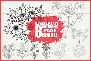 Floral Coloring Book for Adults Set, an Illustration by Creativeshirt