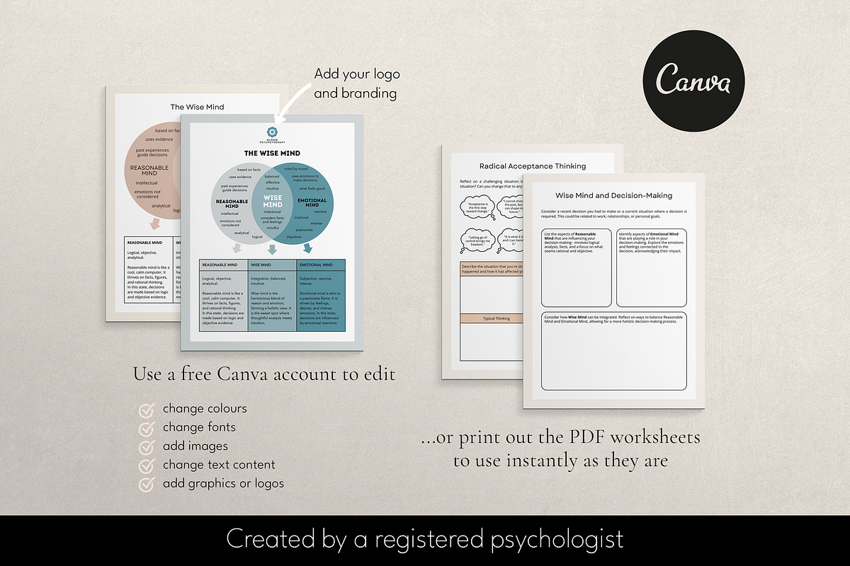Mindfulness Workbook Canva Templates, a Templates & Theme by Miri Campbell (Photo 3 of 8)
