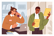 People call and talk on phone set, a Person Illustration by Good Studio (Thumbnail 5 of 7)