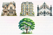 Houses watercolor clipart, an Illustration by CreationArt (Thumbnail 5 of 5)