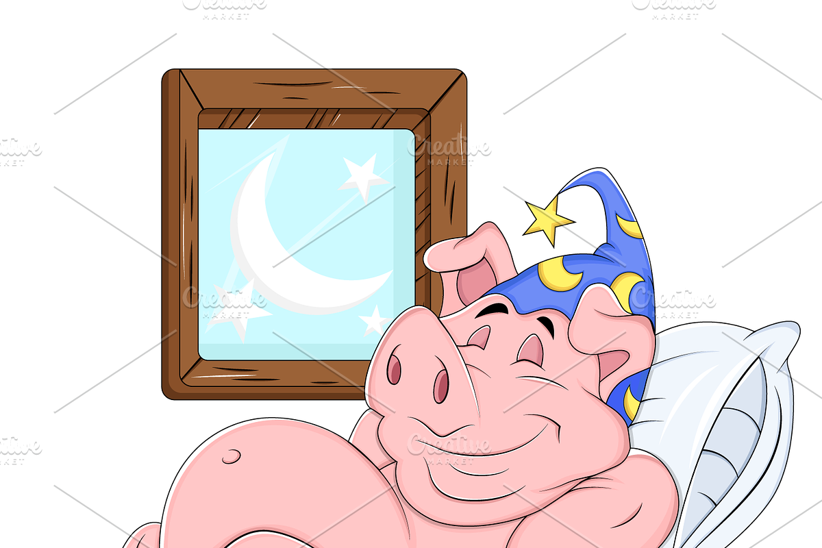Cartoon Pig Vector 2, an Animal Illustration by TrueMitra Designs (Photo 3 of 4)