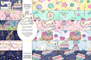SEWING Digital Papers, a Work Illustration by Masha  Studio (Thumbnail 1 of 7)