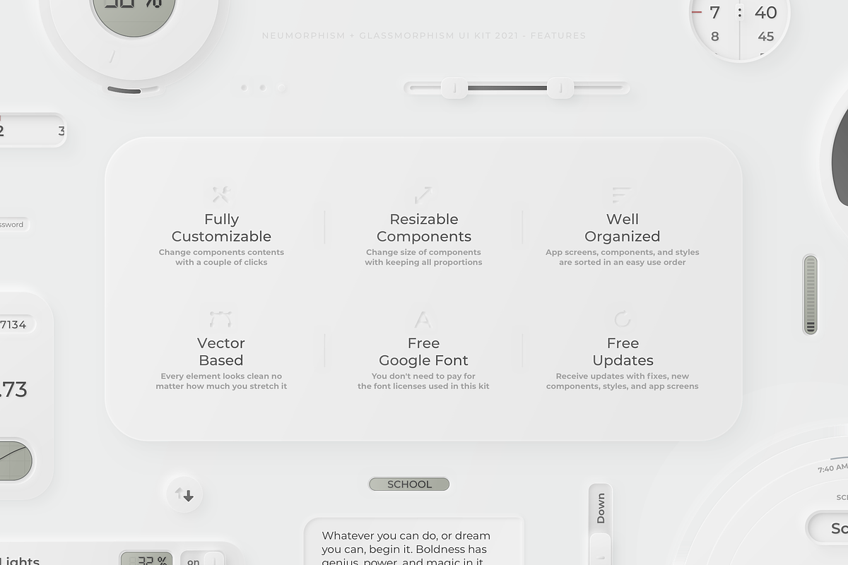 Neumorphism + Glassmorphism UI Kit, an UI Kit Template by LH Designs (Photo 2 of 12)