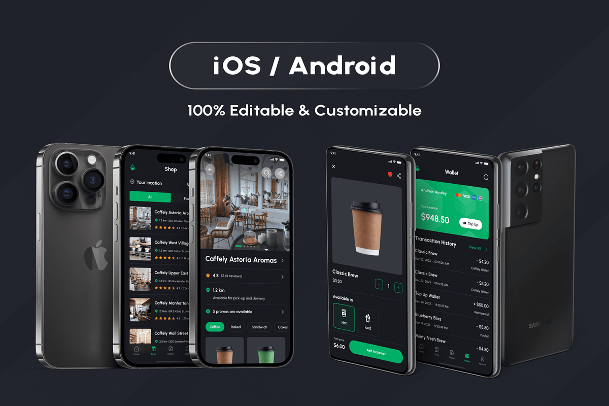 Coffee Shop App UI Kit, an UI Kit Template by Digital_Fantasies (Photo 7 of 8)