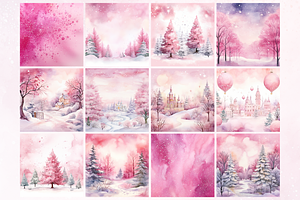 Pretty Pink Christmas Backgrounds