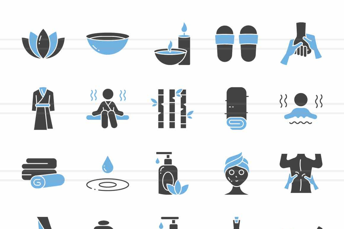 Spa Blue & Black Icons, an Icon by IconBunny (Photo 2 of 2)