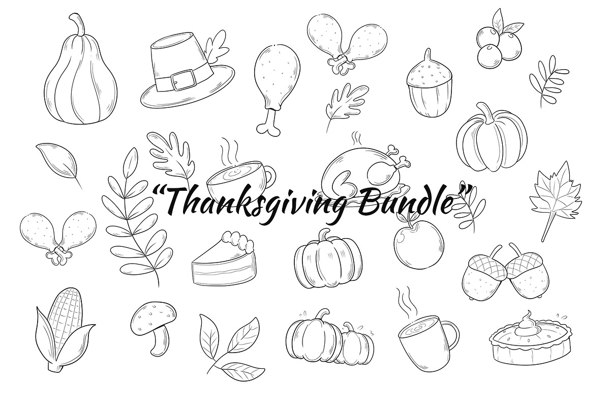Thanksgiving Hand Draw Illustration, an Illustration by lanterby Illustration (Photo 1 of 8)