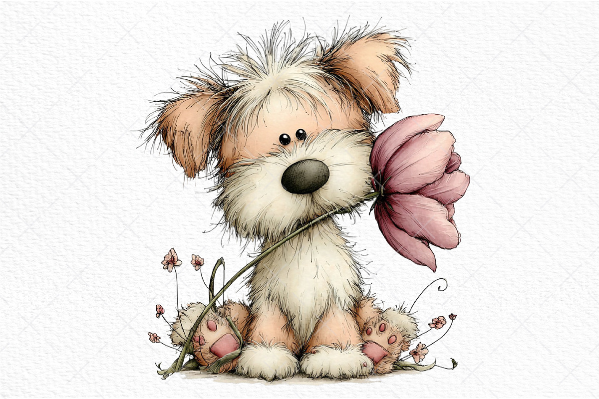 Whimsical Spring Dogs Clipart, an Illustration by Craft Nest (Photo 9 of 11)