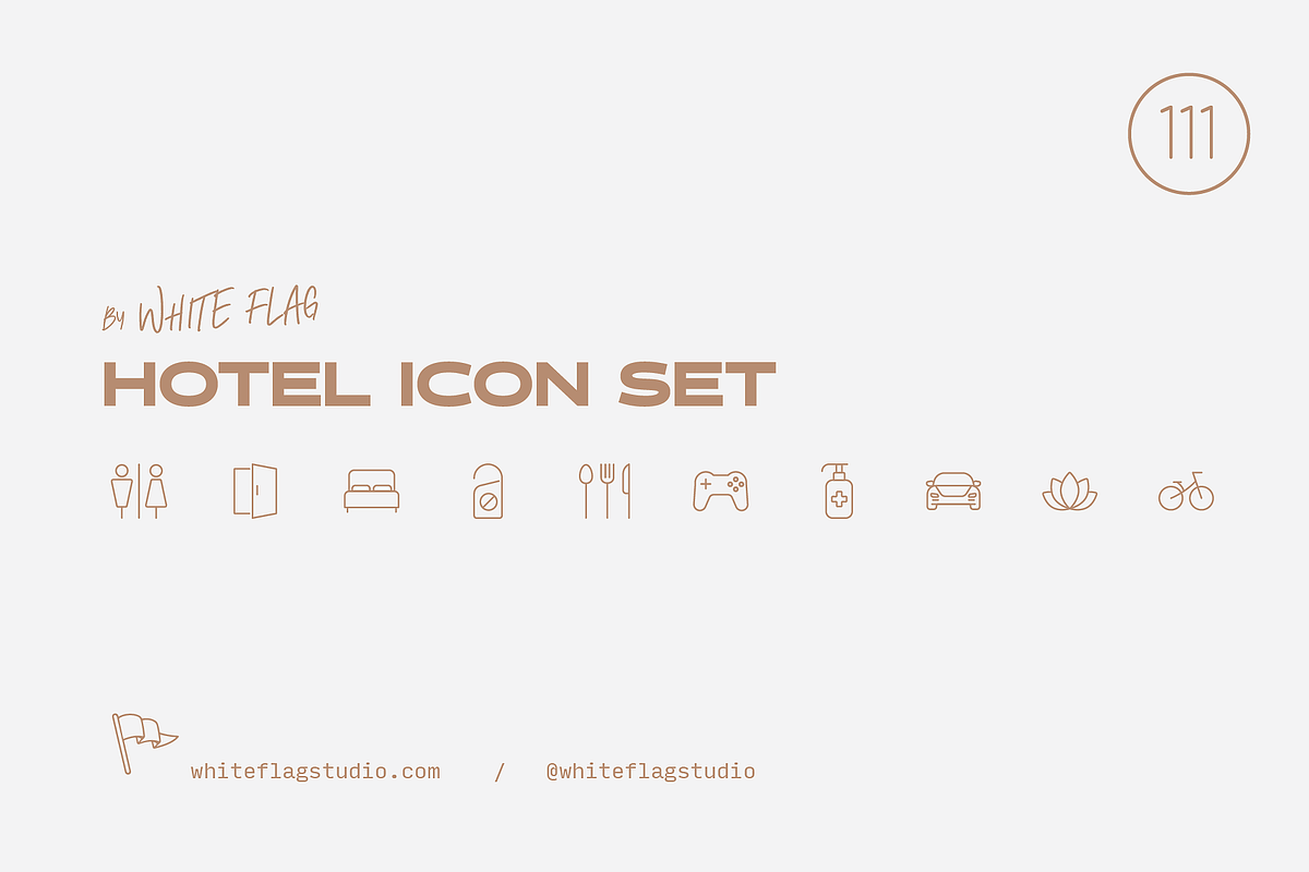 Hotel Icon Set - 111 Line Icons, an Outline Icon by White Flag (Photo 7 of 7)