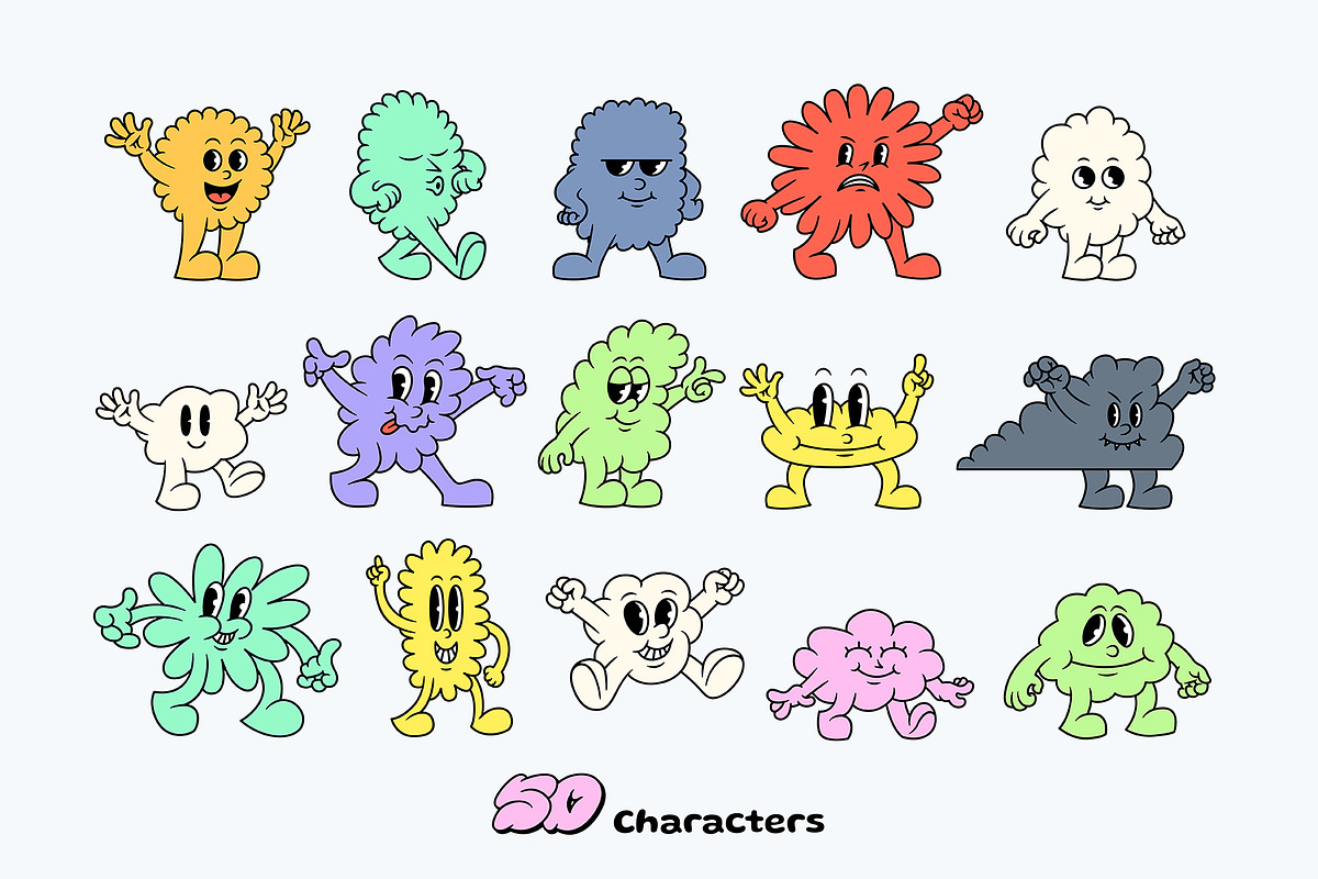 Cloudy Cartoon Characters, an Illustration by The Isian (Photo 2 of 16)
