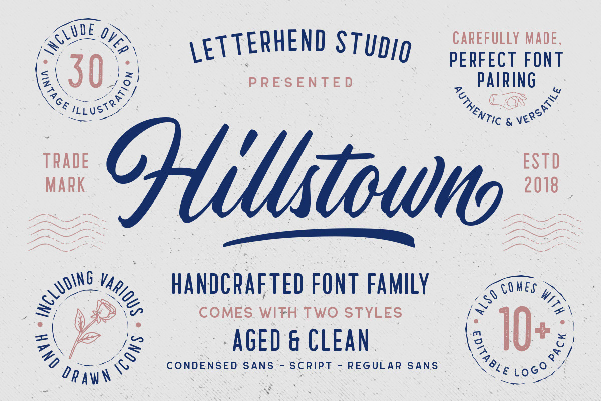 Hillstown Font Collection (+EXTRA), a Script Font by Letterhend Studio (Photo 14 of 14)