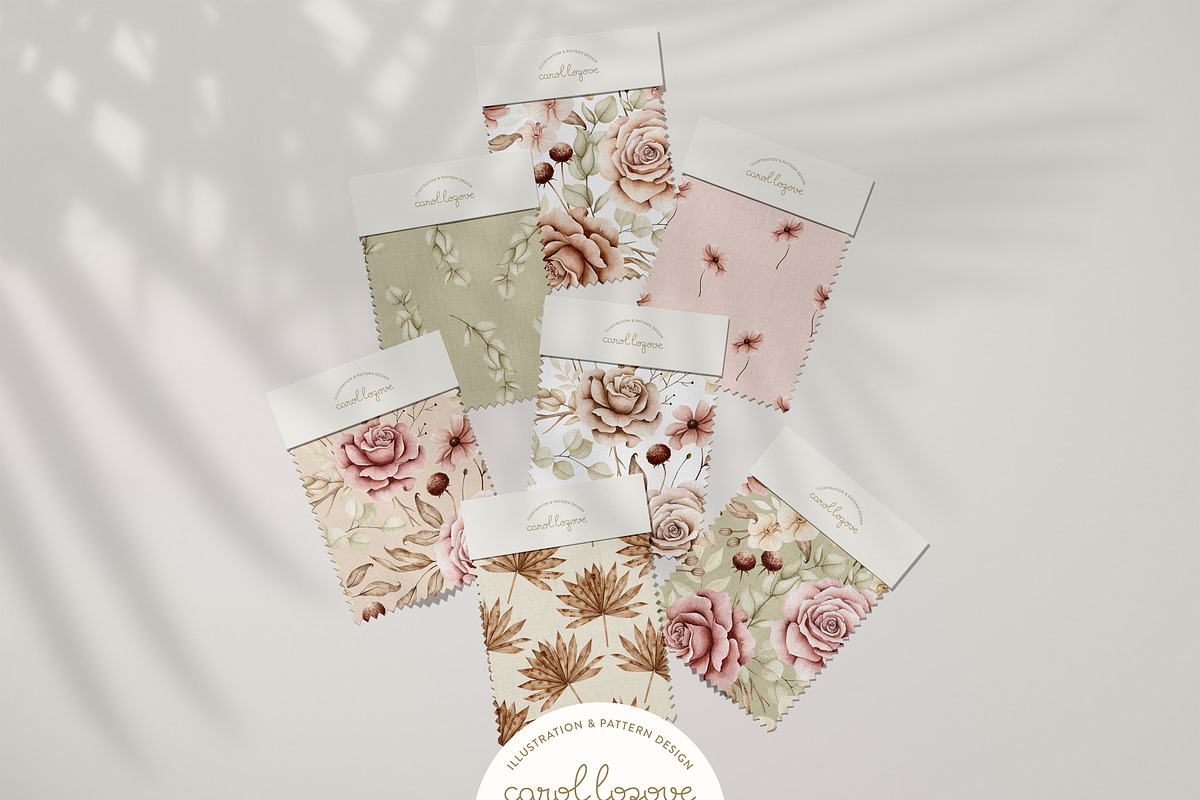 Watercolor Boho Fall Dusty Rose Set, a Decorative Illustration by Carol Lozove (Photo 43 of 74)