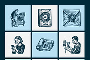 Vintage Communication Illustration, a Technology Illustration by Prosymbols (Thumbnail 10 of 10)