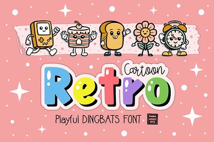 Retro Cartoon OTF Dingbats Font, a Symbol Font by DREAMs Soul G.