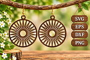 Round Sunburst Earring Laser SVG, an Object Graphic by Libby Wishes (Thumbnail 3 of 3)